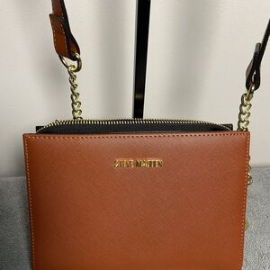 Steve Madden Brown and Gold Crossbody Bag with Adjustable Strap
